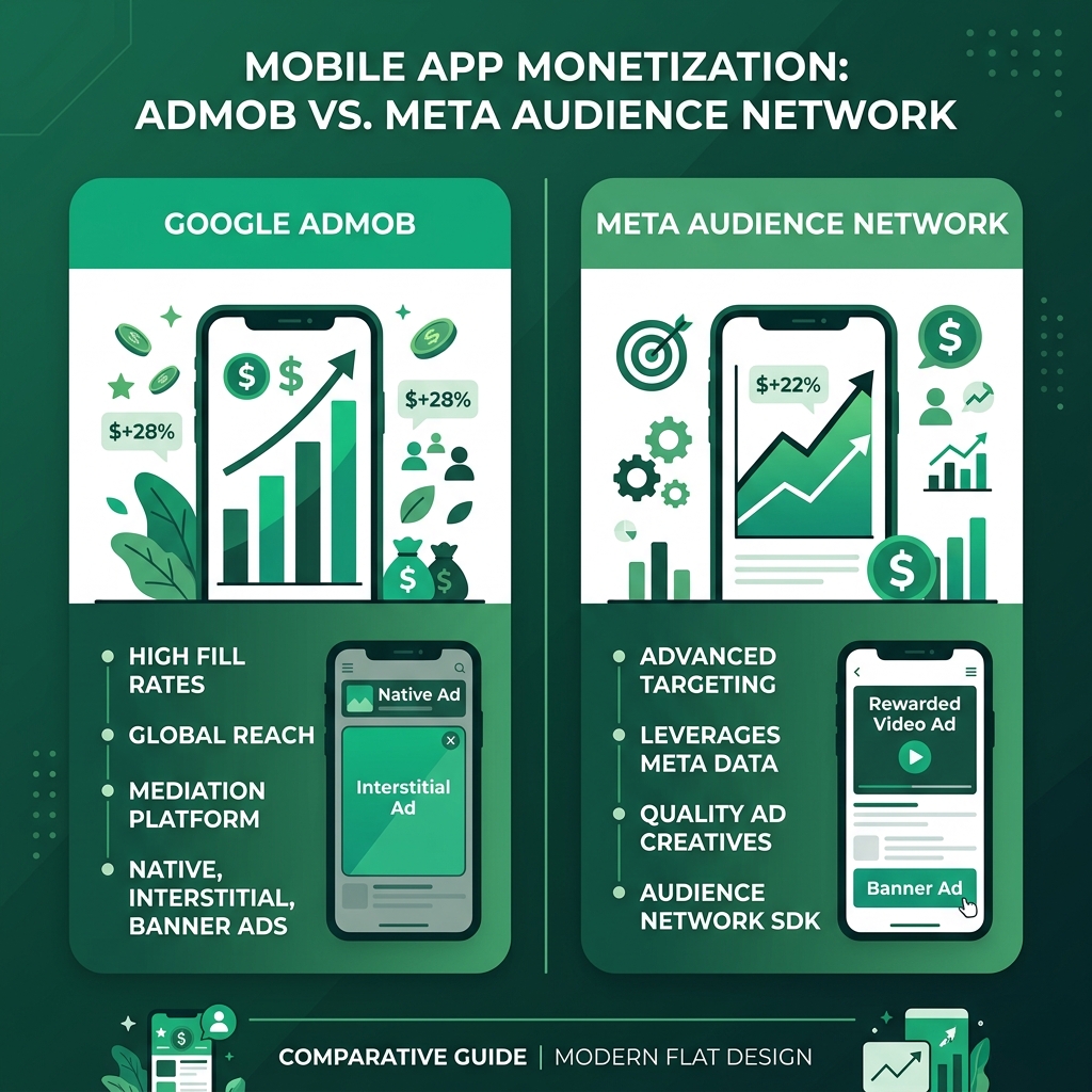 AdMob vs Meta Audience Network: Maximizing App Revenue in 2026